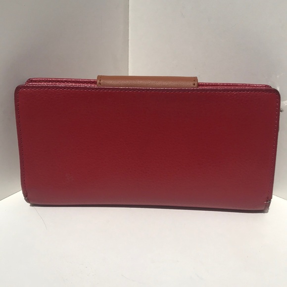 Tolblanc Paris Red and Brown Leather Wallet - Picture 2 of 6